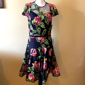 Bronx and Banco Cordelia floral embroidered dress NWT. 38” bust 31”waist 40” hip